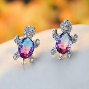 5/$25 Multicolor gem Turtle Earrings